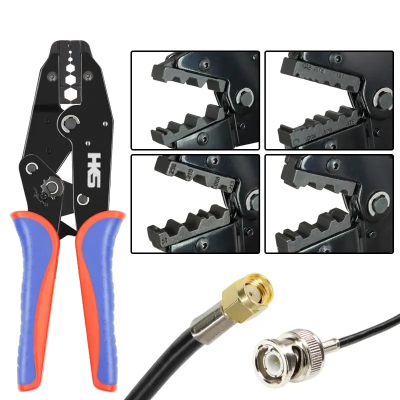 HKS Coax Ratchet Crimping Tool Kit with 5 Dies & Strippers | 1.28 kg (2.82 lb) Heavy Duty - view 6