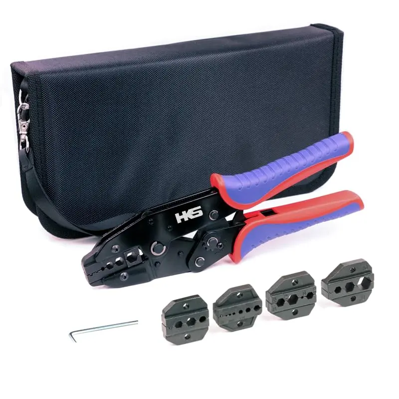 HKS Coax Ratchet Crimping Tool Set for Coaxial RG Cable RF Connectors | 5 Changeable Dies, Ergonomic Handle - view 2