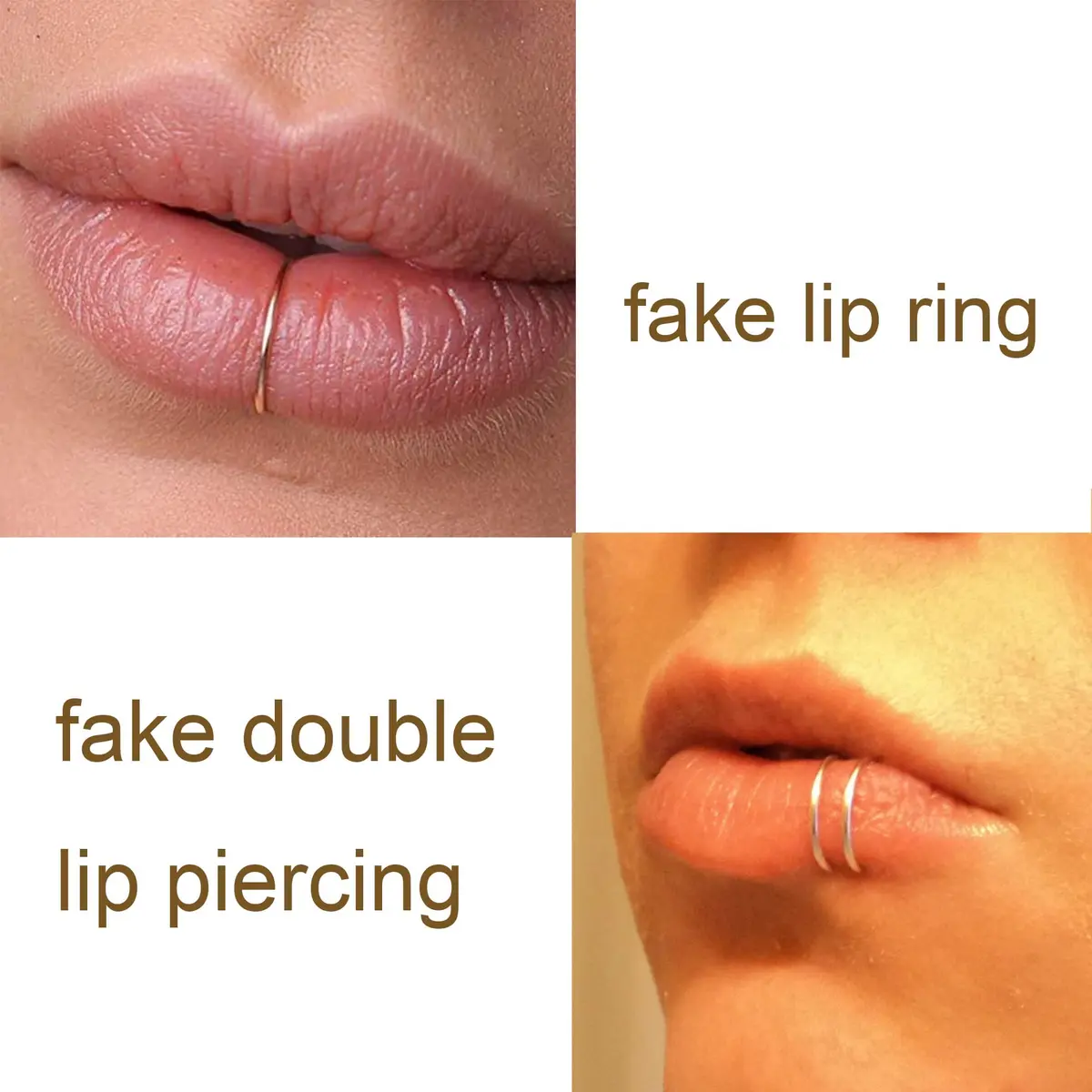 MODRSA Gold Fake Nose Ring Hoop Set for Women Men | 12 Pieces, 8mm Inner Diameter - view 6