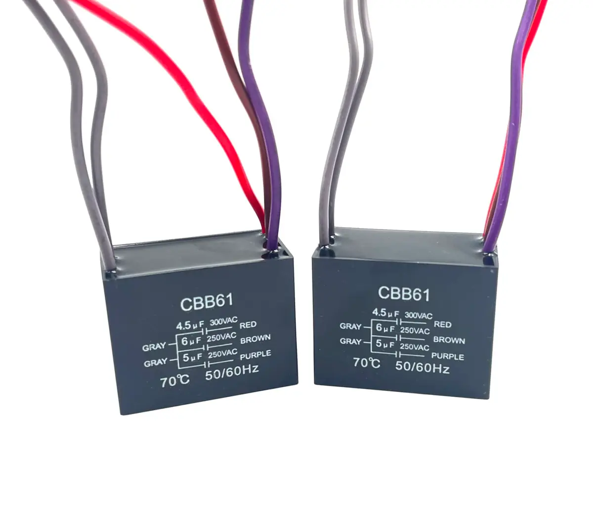 YJZR 5 Wire Ceiling Fan Capacitor CBB61 4.5uf+6uf+5uf 250VAC 50/60Hz | Replacement Part for Fan Speed Control - main product image