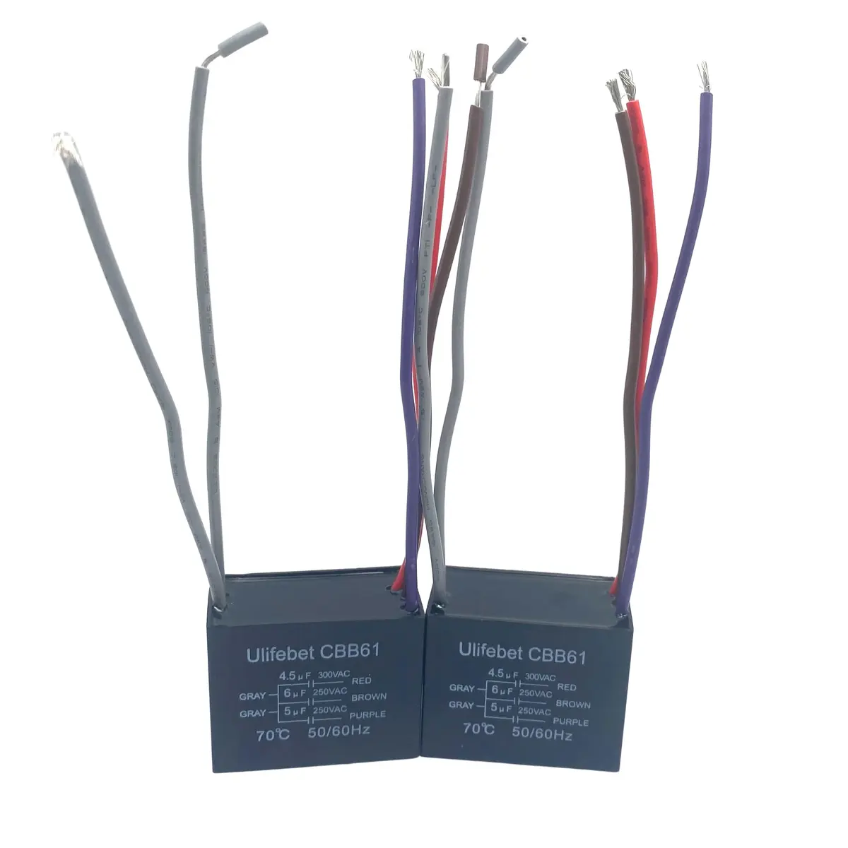 YJZR 5 Wire Ceiling Fan Capacitor CBB61 4.5uf+6uf+5uf 250VAC 50/60Hz | Replacement Part for Fan Speed Control - view 2