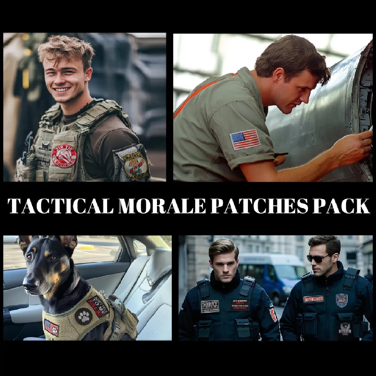 Harsgs 20pcs Random Tactical Morale Patches 2x3 Inch | Embroidered Hook & Loop Patches for Backpacks Vests Uniforms - view 6