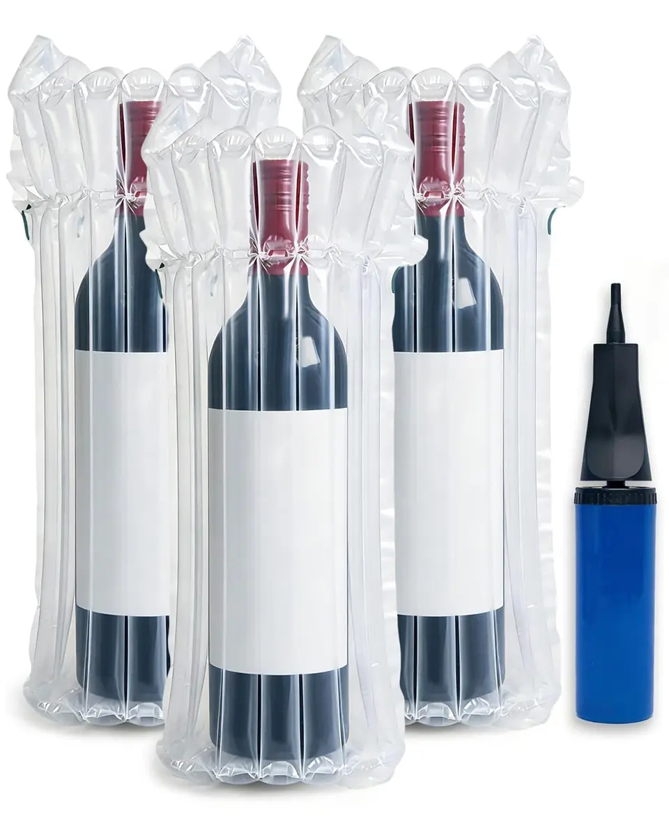 MONKKINO 32 Pack Inflatable Wine Bottle Protector Bags | Crashproof Air Column Sleeves for Travel - main product image