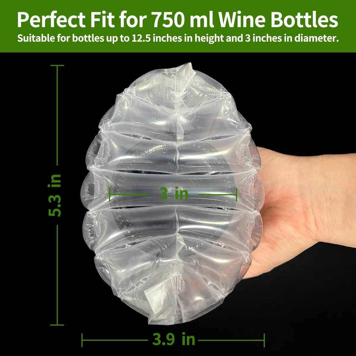 MONKKINO 32 Pack Inflatable Wine Bottle Protector Bags | Crashproof Air Column Sleeves for Travel - view 5