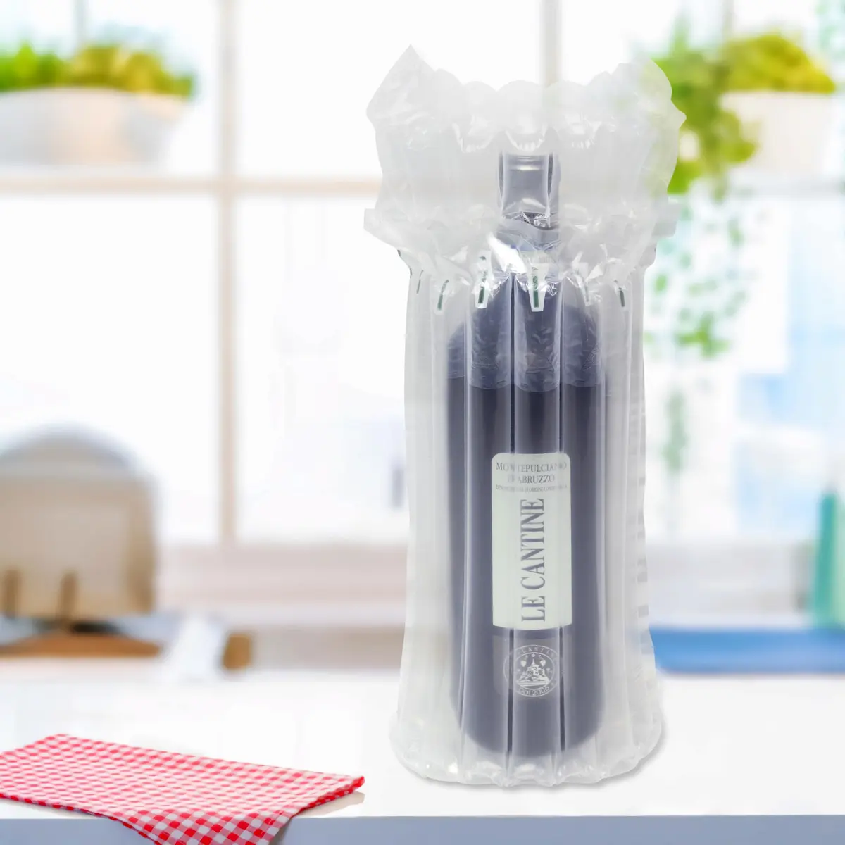 MONKKINO 32 Pack Inflatable Wine Bottle Protector Bags | Crashproof Air Column Sleeves for Travel - view 2
