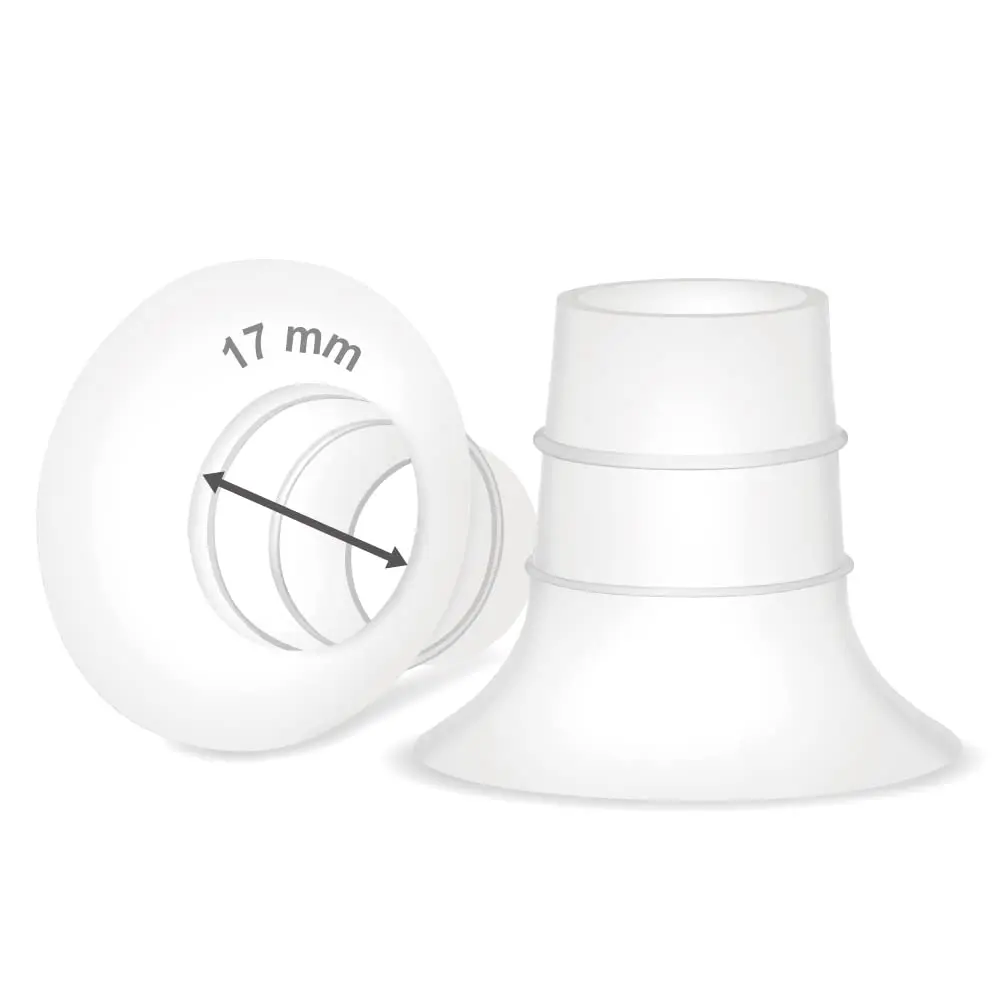 Maymom 17mm Flange Insert for Elvie & Medela Pumps | BPA-Free Food-Grade Silicone | 2-Pack - main product image