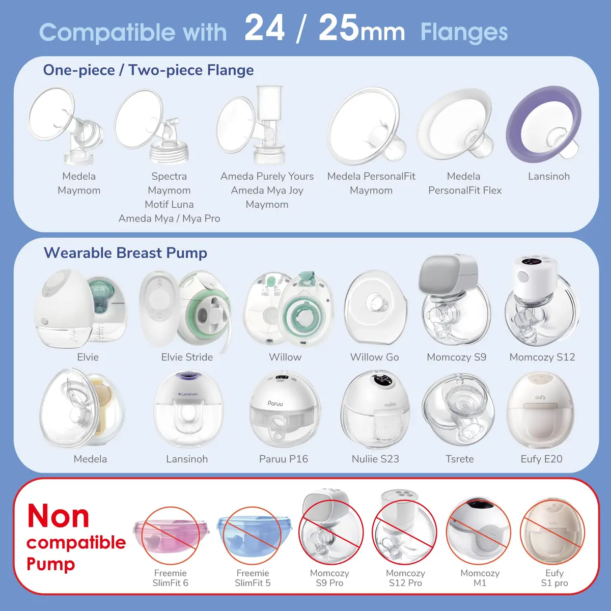 Maymom 17mm Flange Insert for Elvie & Medela Pumps | BPA-Free Food-Grade Silicone | 2-Pack - view 3