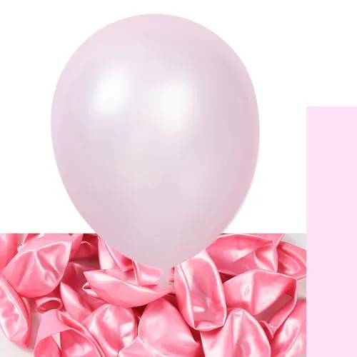 PartyWoo Pearl Pink Balloons 100pcs 5 Inch | Assorted Colors Balloon Value Pack - main product image