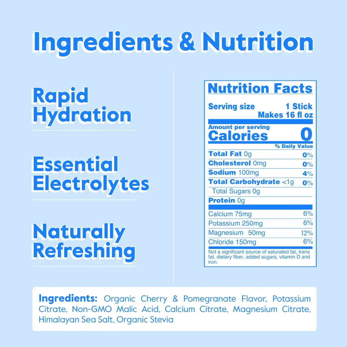 Nectar Organic Hydration Powder Packets Cherry Pom 30 Servings | Zero Sugar Electrolytes for Rapid Hydration - view 6