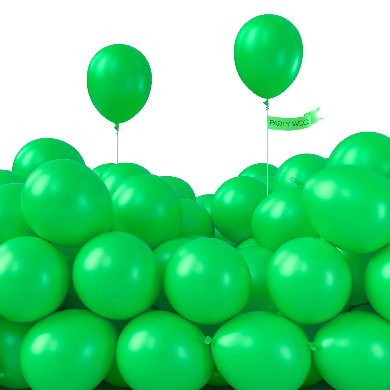PartyWoo Green Balloons 100pcs 5 Inch Assorted Colors Value Pack | Jungle Party Decorations - main product image