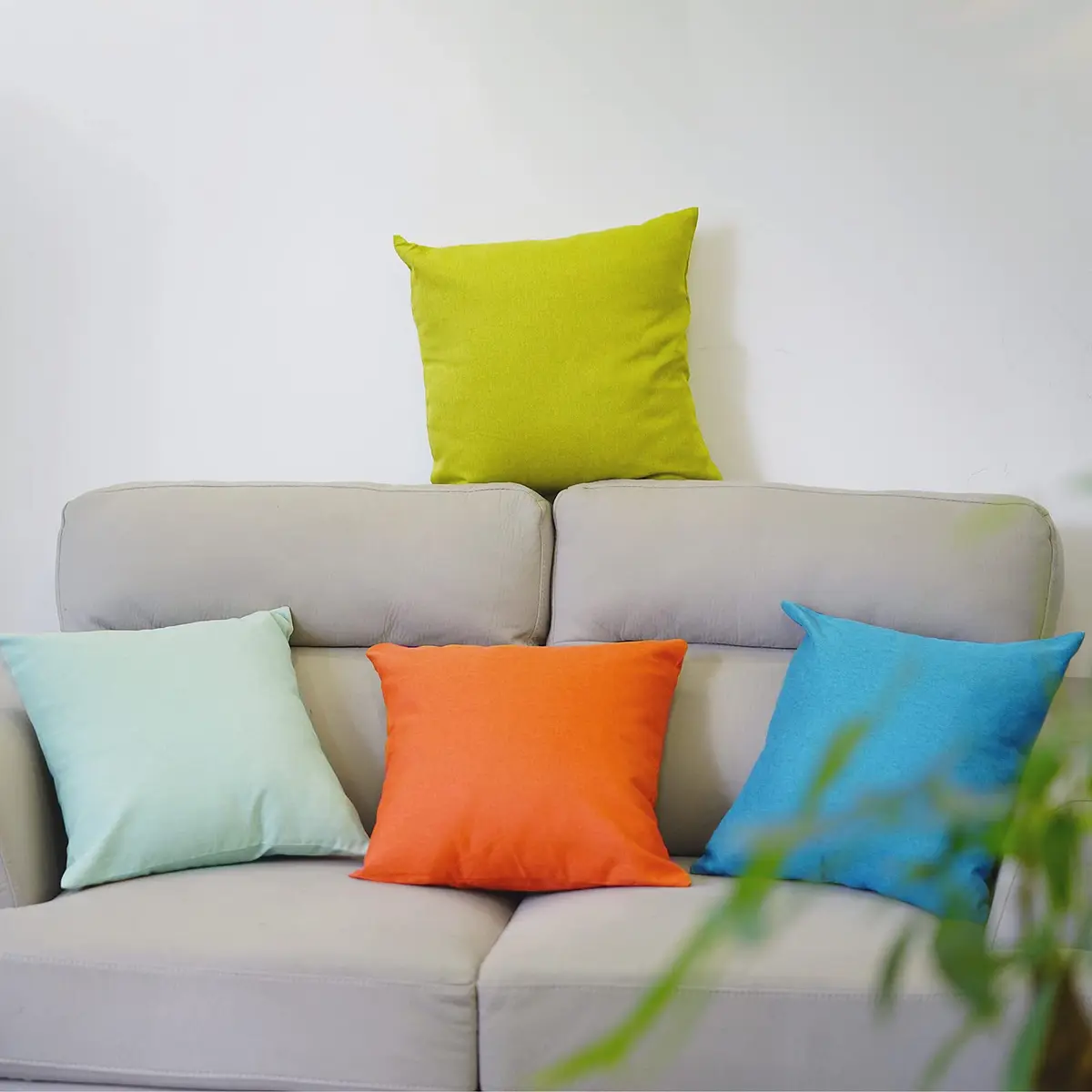 yeabwps 4-Pack Outdoor Waterproof Pillow Covers 45x45 cm (18x18 Inches) | Vibrant Colors for Patio & Garden - view 6