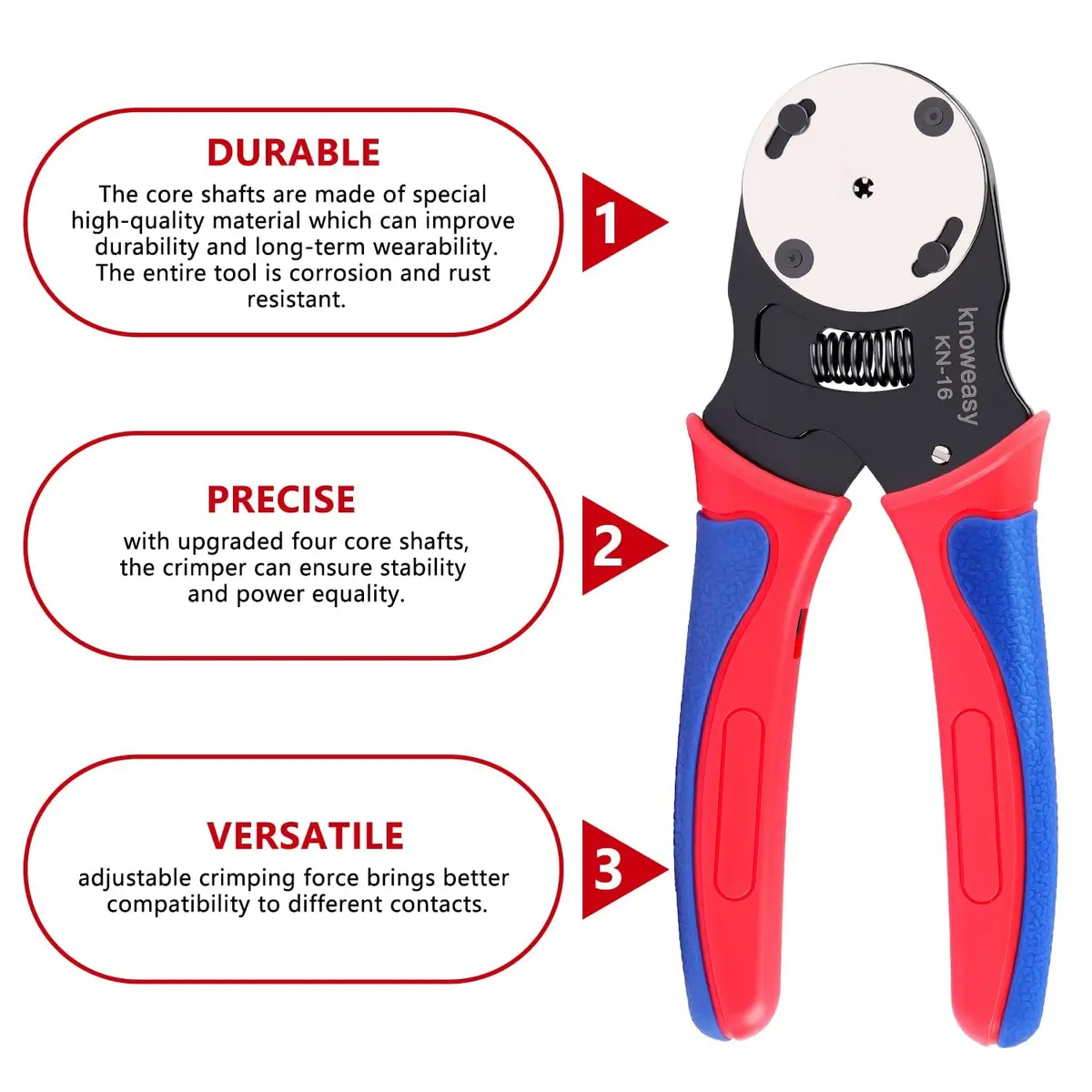 Knoweasy Deutsch Crimper KN16 | 4-Way Indent, 8 Impressions, Automotive & Electrical Use - view 2