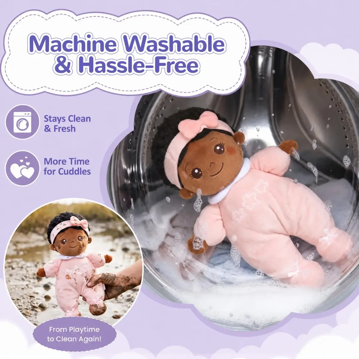 OUOZZZ 10 inch (25.4 cm) Plush Baby Doll | ASTM-Tested & CPC Certified - view 7