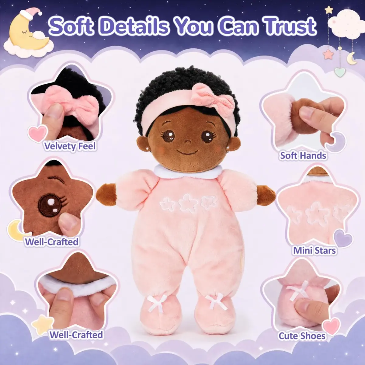 OUOZZZ 10 inch (25.4 cm) Plush Baby Doll | ASTM-Tested & CPC Certified - view 2