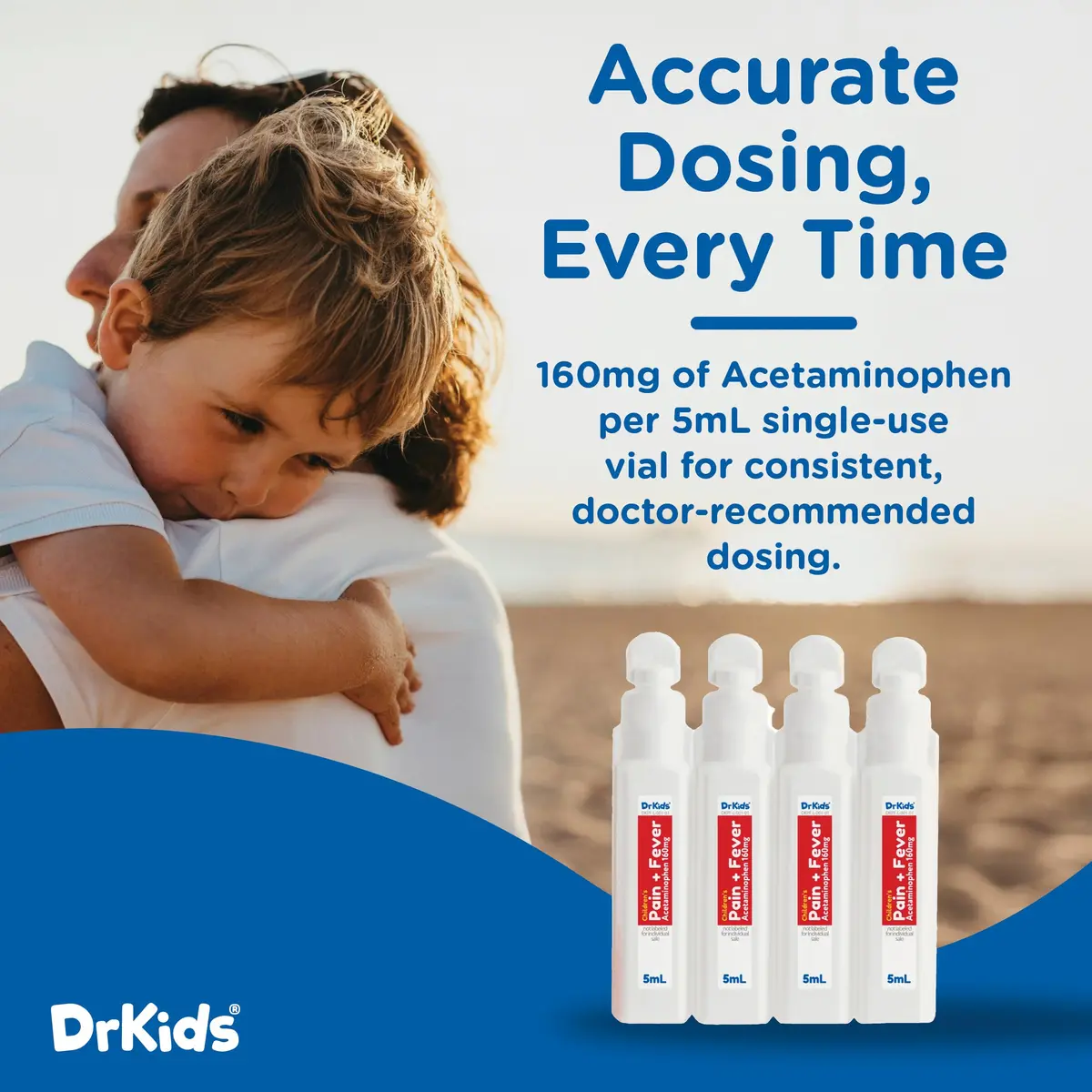 Dr. Kids Pain & Fever Medicine for Kids Ages 2-11, Cherry Flavor, 20 Count | Pre-Measured, Safe & Effective - view 5