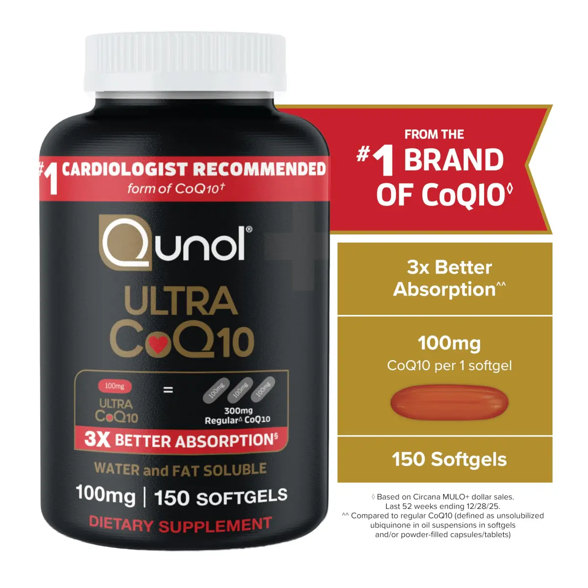 Qunol Ultra CoQ10 100mg Softgels 150 Count | Heart Health & Energy Support with 3X Better Absorption - view 5