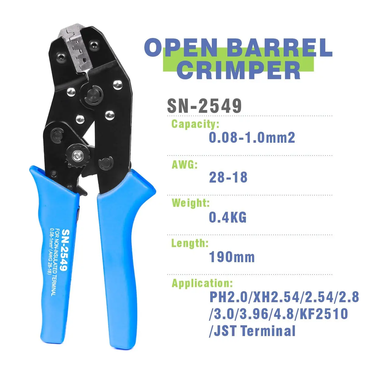 Wekesigo SN-2549 Ratcheting Crimping Tool 0.08-1.0 mm ² | Precise, Durable, Ergonomic - view 2