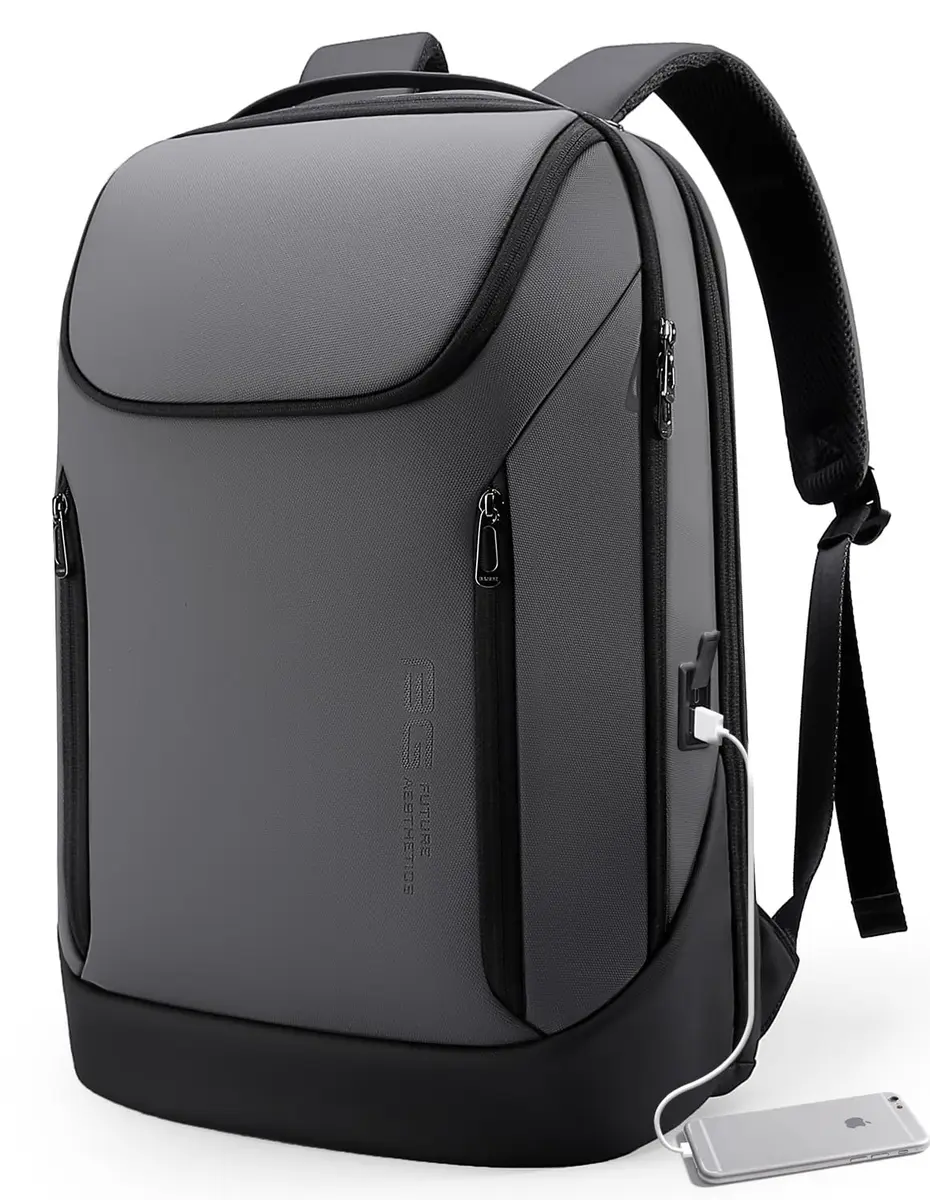 BANGE Business Waterproof Laptop Backpack 15.6 Inch | USB Charging Port & Travel Durability - main product image