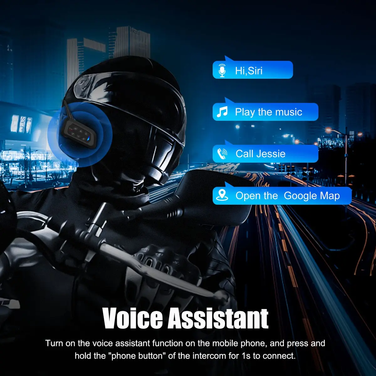 EJEAS V4 Plus Motorcycle Helmet Bluetooth Intercom System 1500m Range | Noise Reduction & 3D Sound - view 5