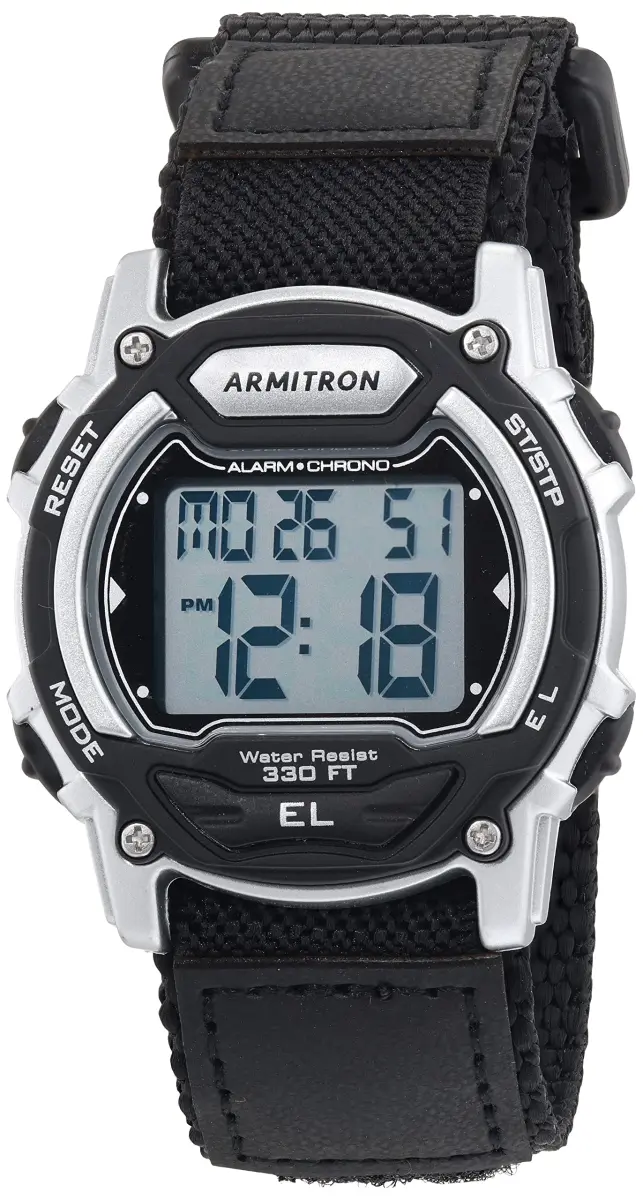 Armitron Sport Black/Silver Nylon Strap Digital Chronograph Watch 40mm - main product image