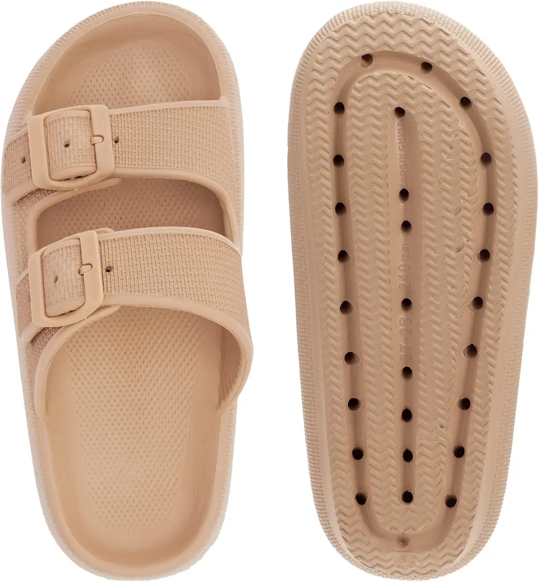 BRONAX Cushioned Shower Slides for Women & Men | 1.7-inch Thick Sole, Adjustable Buckle, EVA Support - view 9