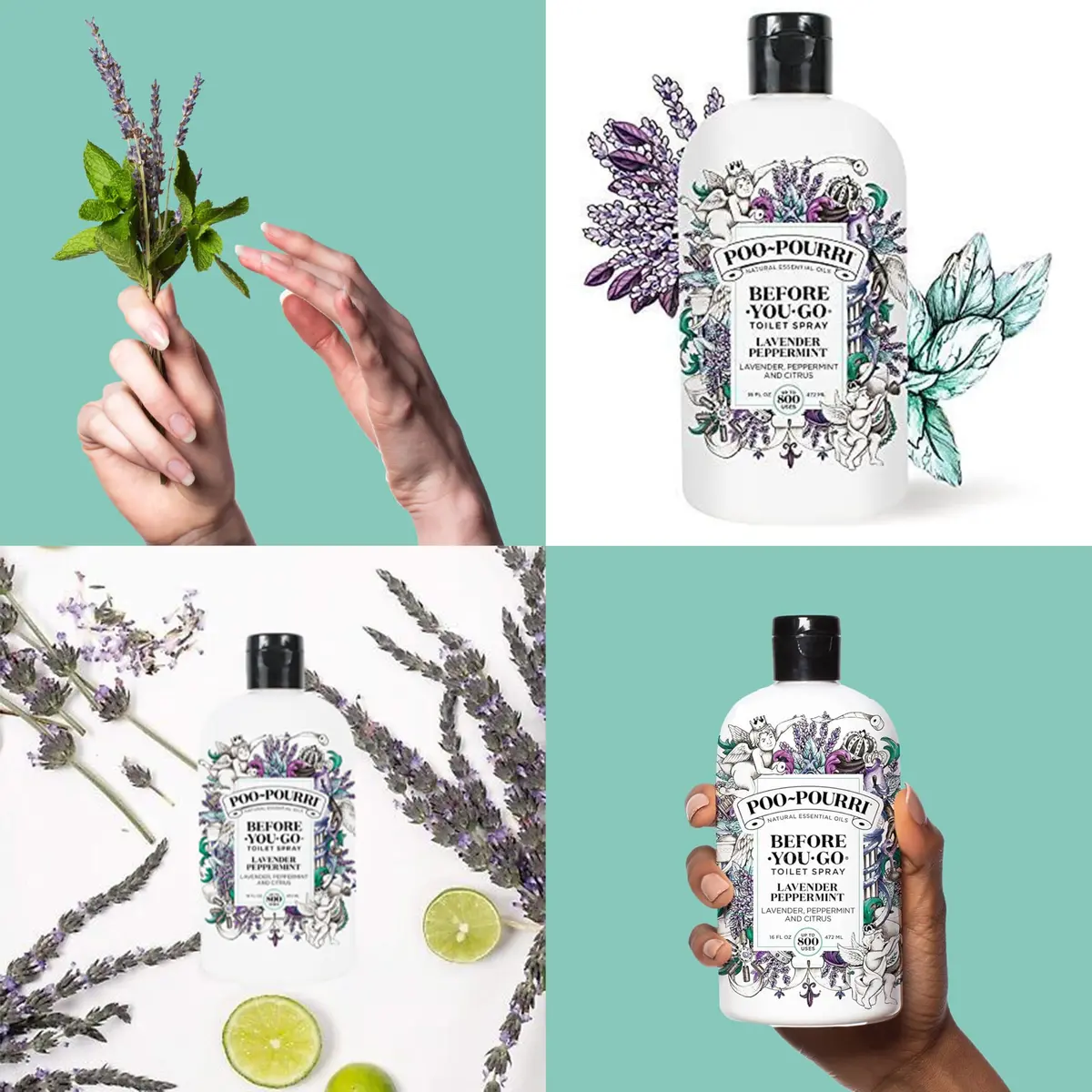 Poo-Pourri Before-You-Go Toilet Spray Refill Lavender Peppermint 473ml (16 Fl Oz) | Funk Lock Technology Odor Eliminator - view 4