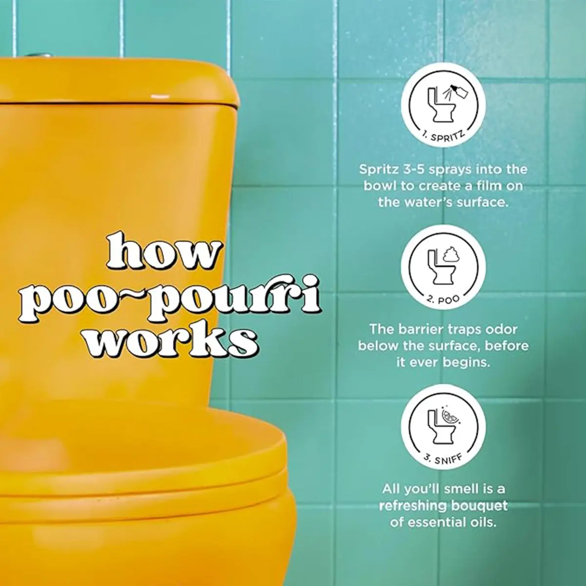 Poo-Pourri Before-You-Go Toilet Spray Refill Lavender Peppermint 473ml (16 Fl Oz) | Funk Lock Technology Odor Eliminator - view 6