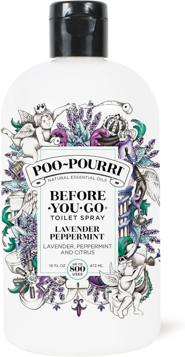 Poo-Pourri Before-You-Go Toilet Spray Refill Lavender Peppermint 473ml (16 Fl Oz) | Funk Lock Technology Odor Eliminator - main product image