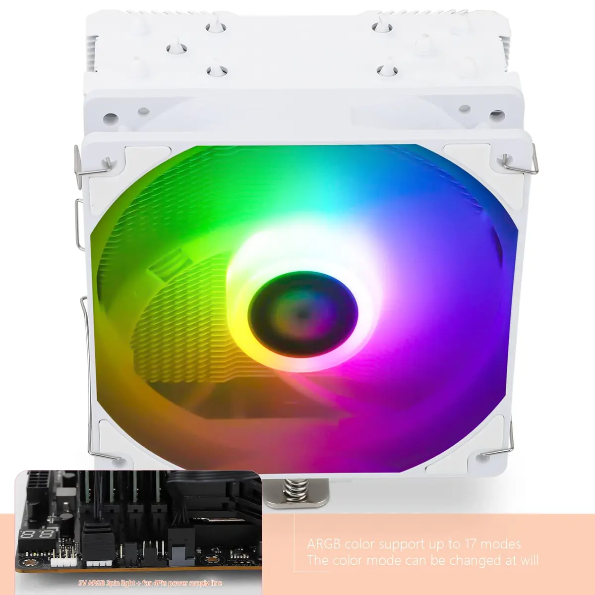 Thermalright Assassin King 120 SE White ARGB CPU Air Cooler 14.8cm (5.83 inch) | Compatible with Intel LGA1700/1851 & AMD AM4/AM5 - view 4
