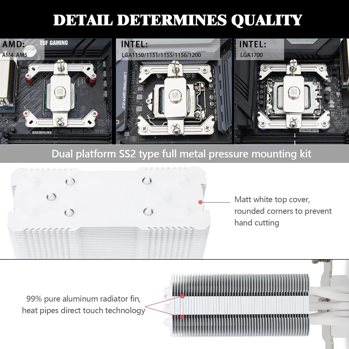 Thermalright Assassin King 120 SE White ARGB CPU Air Cooler 14.8cm (5.83 inch) | Compatible with Intel LGA1700/1851 & AMD AM4/AM5 - view 3