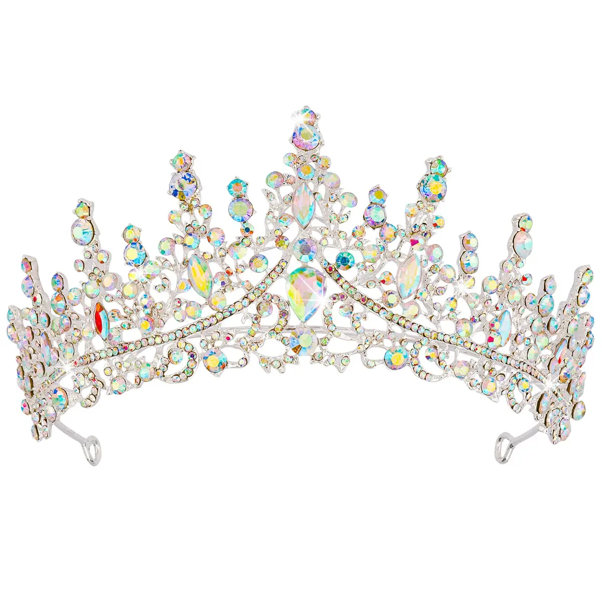 COCIDE Silver Tiara and Crown for Women 16cm Diameter | Crystal Queen Crowns for Bridal & Party - main product image