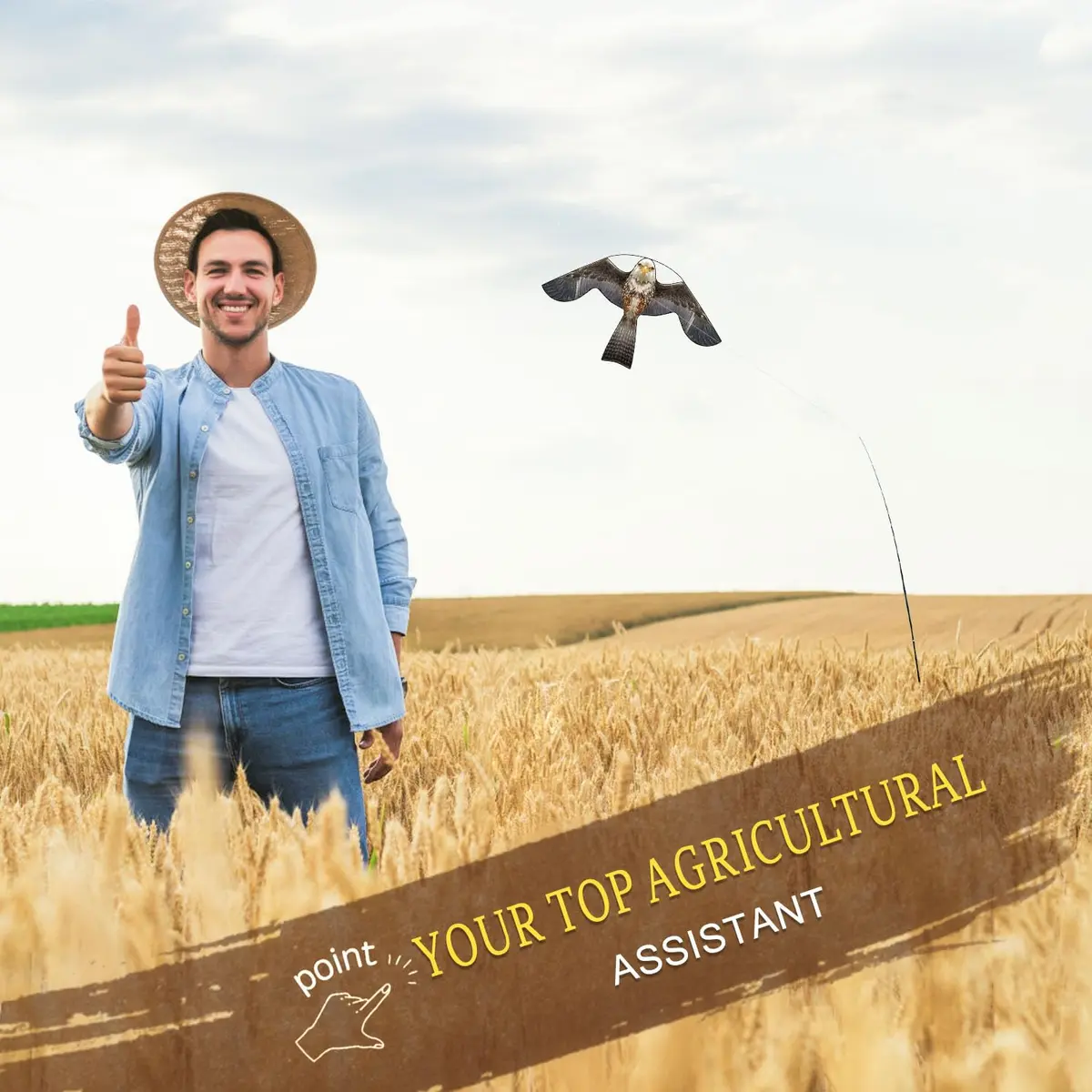 Flerigh Bird Scarer Kite with 13ft Pole | Effective Bird Deterrent for Gardens & Farms - view 7