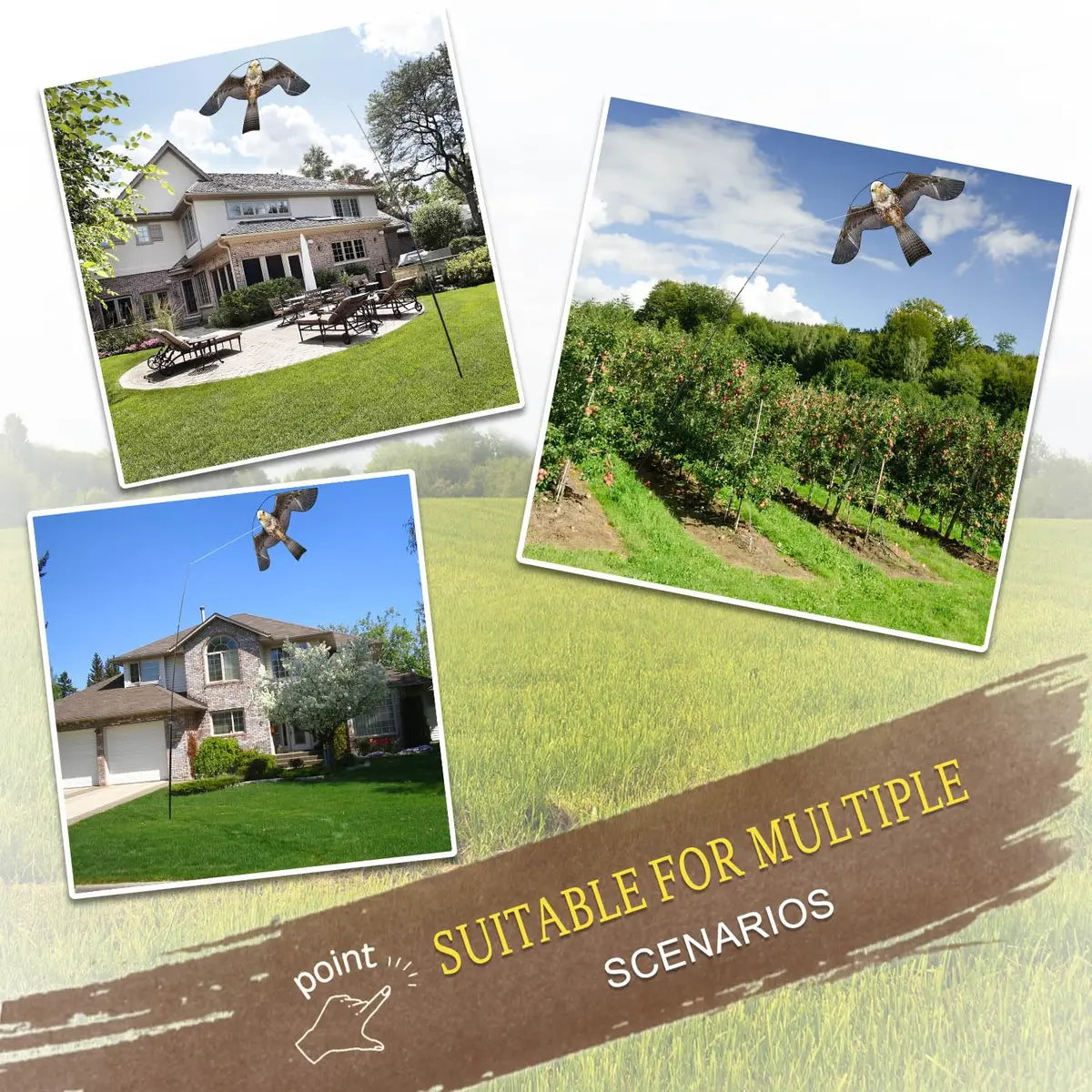 Flerigh Bird Scarer Kite with 13ft Pole | Effective Bird Deterrent for Gardens & Farms - view 4