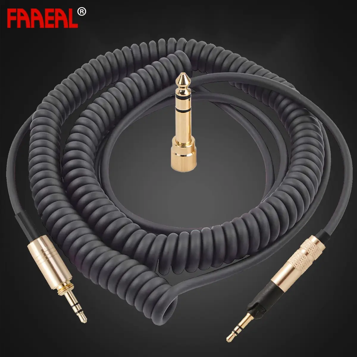 FAAEAL Coiled Audio Upgrade Cable Compatible with Sennheiser HD598Cs HD560s HD598SE HD620S HD400PRO HD599 ATH-M50x M70x Headphones 4.2ft-14ft | Audiophile Sound Enhancement - view 6