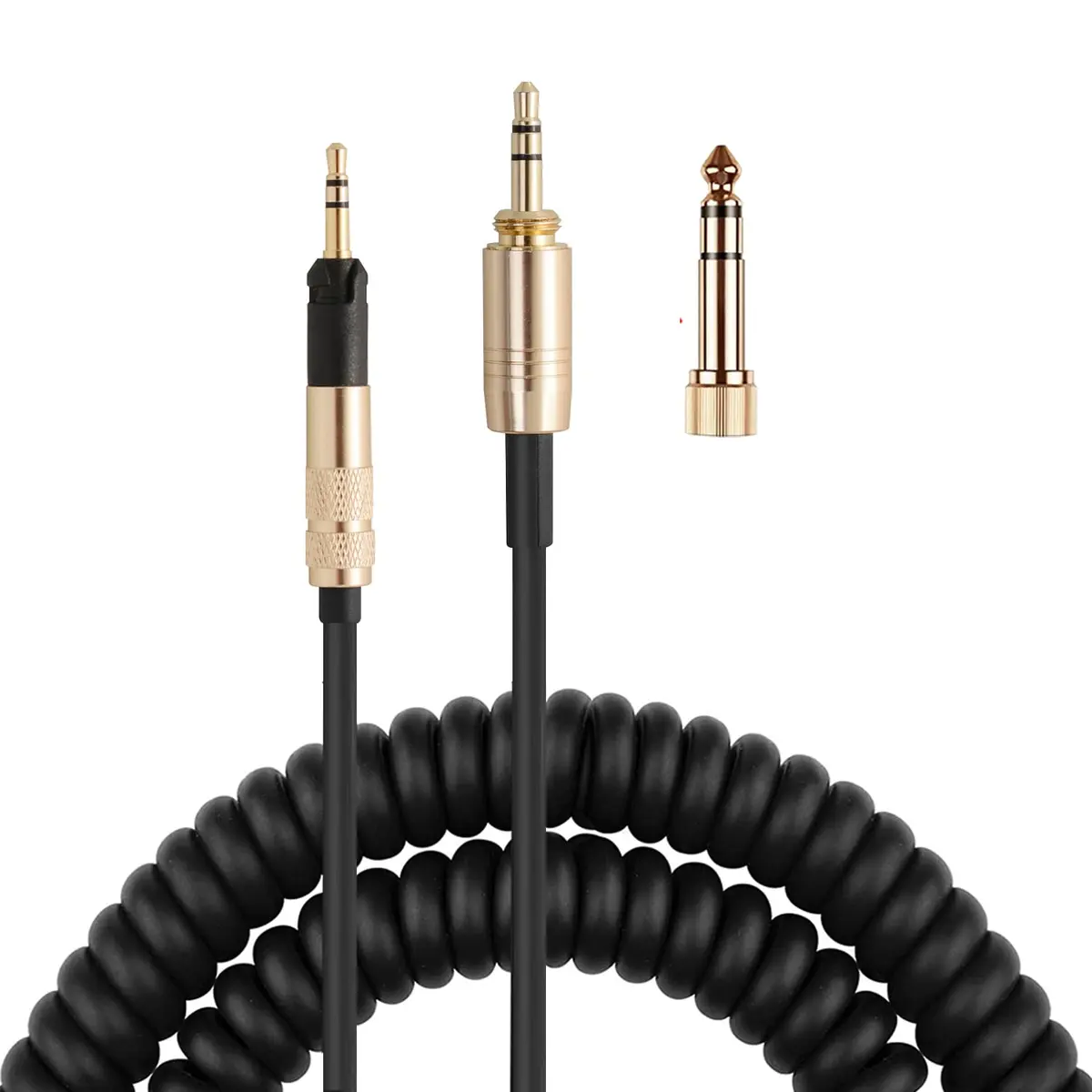FAAEAL Coiled Audio Upgrade Cable Compatible with Sennheiser HD598Cs HD560s HD598SE HD620S HD400PRO HD599 ATH-M50x M70x Headphones 4.2ft-14ft | Audiophile Sound Enhancement - main product image