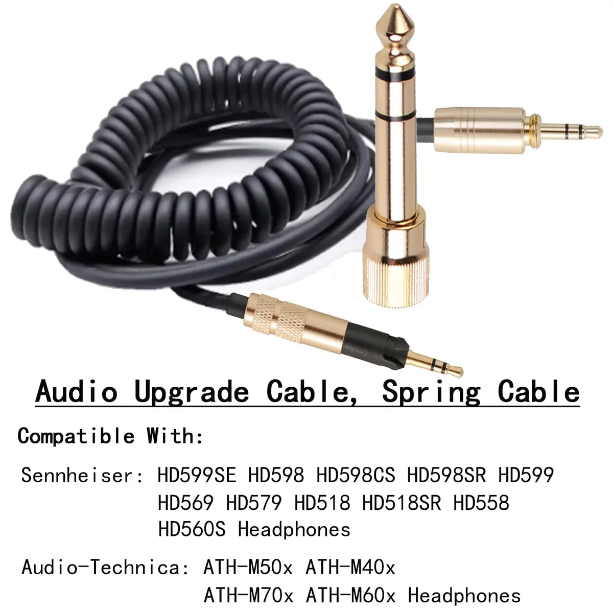 FAAEAL Coiled Audio Upgrade Cable Compatible with Sennheiser HD598Cs HD560s HD598SE HD620S HD400PRO HD599 ATH-M50x M70x Headphones 4.2ft-14ft | Audiophile Sound Enhancement - view 8