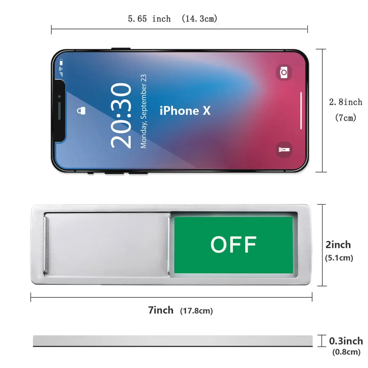 LoYinLo On/Off Sliding Door Sign - Silver Finish, 18cm x 5cm Privacy Indicator - view 4