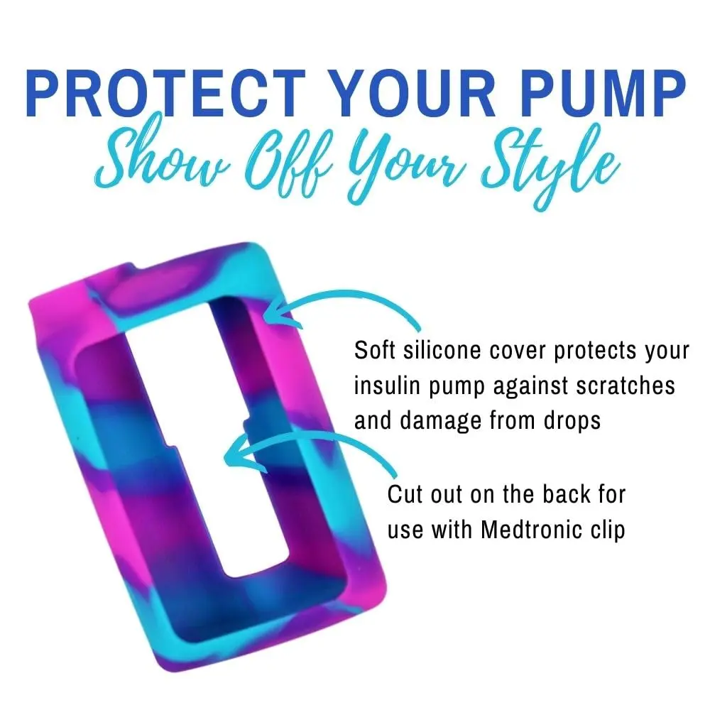Sugar Medical Silicone Protective Insulin Pump Cover for Medtronic MiniMed 630G/640G/670G/770G, Pink/Purple/Blue (1-Pack) - view 5