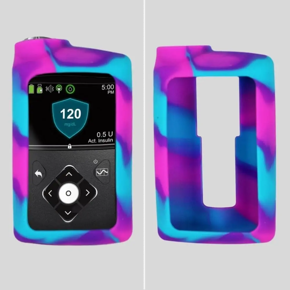 Sugar Medical Silicone Protective Insulin Pump Cover for Medtronic MiniMed 630G/640G/670G/770G, Pink/Purple/Blue (1-Pack) - view 2