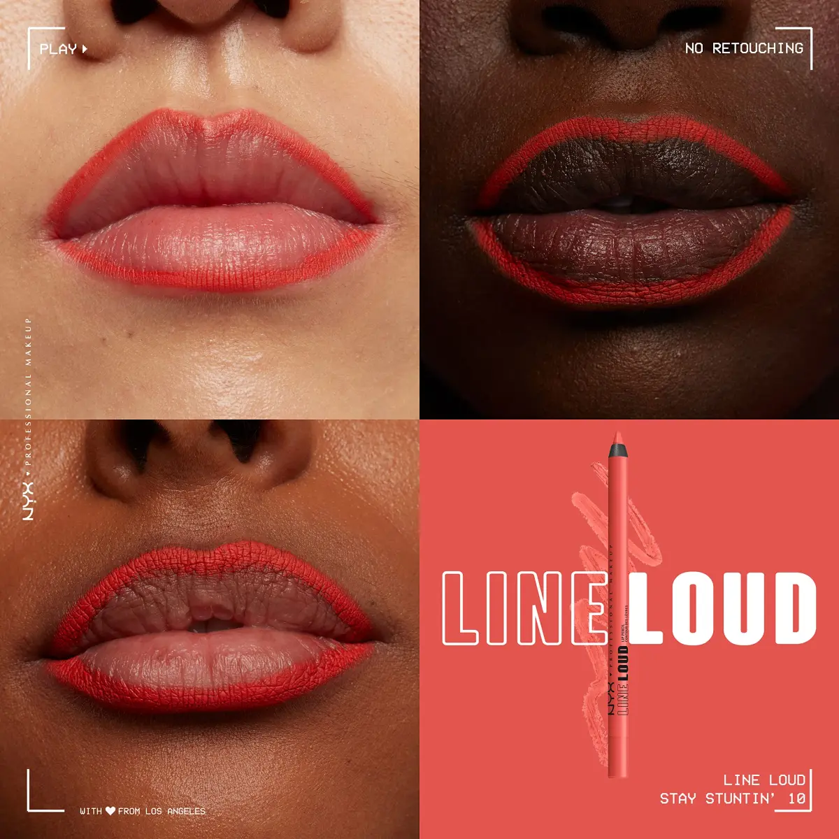 NYX PROFESSIONAL MAKEUP Line Loud Lip Liner, Stay Stuntin' (Midtone Bright Orange) 0.04 oz (1.2 ml) | PETA Certified Cruelty-Free - view 3