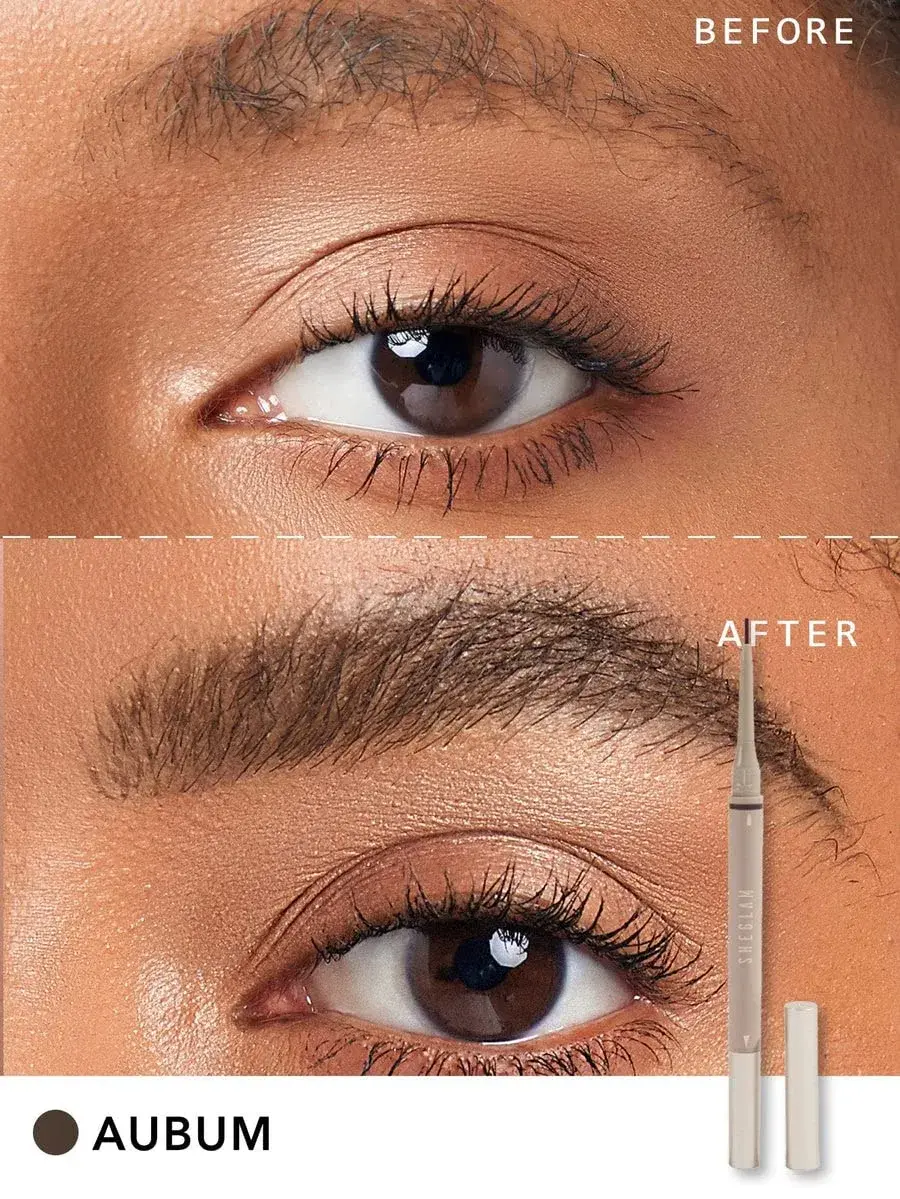 SHEGLAM Dual-Sided Eyebrow Pencil Auburn | Waterproof Matte Cream & Liquid Pen for Defined Brows - view 3