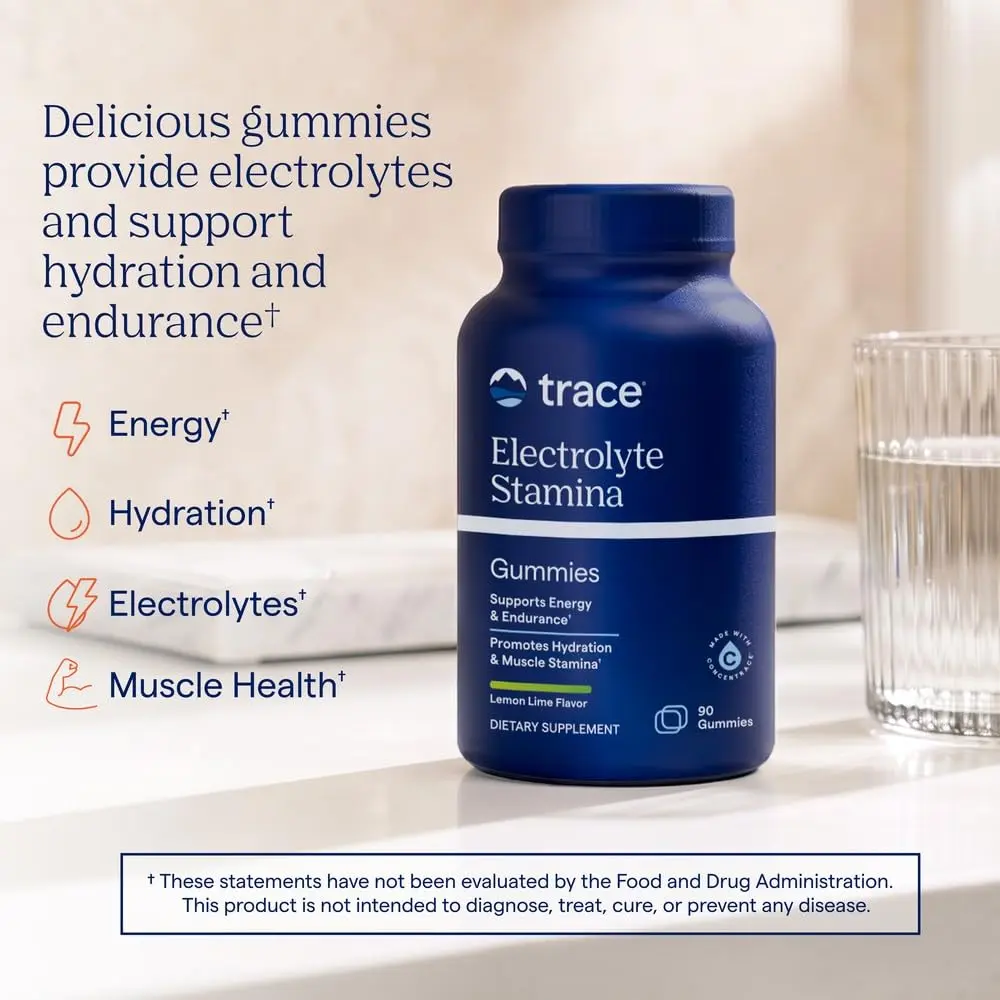Trace Minerals Electrolyte Stamina Gummies, Lemon Lime | Full Spectrum Ionic Trace Minerals Support - view 2