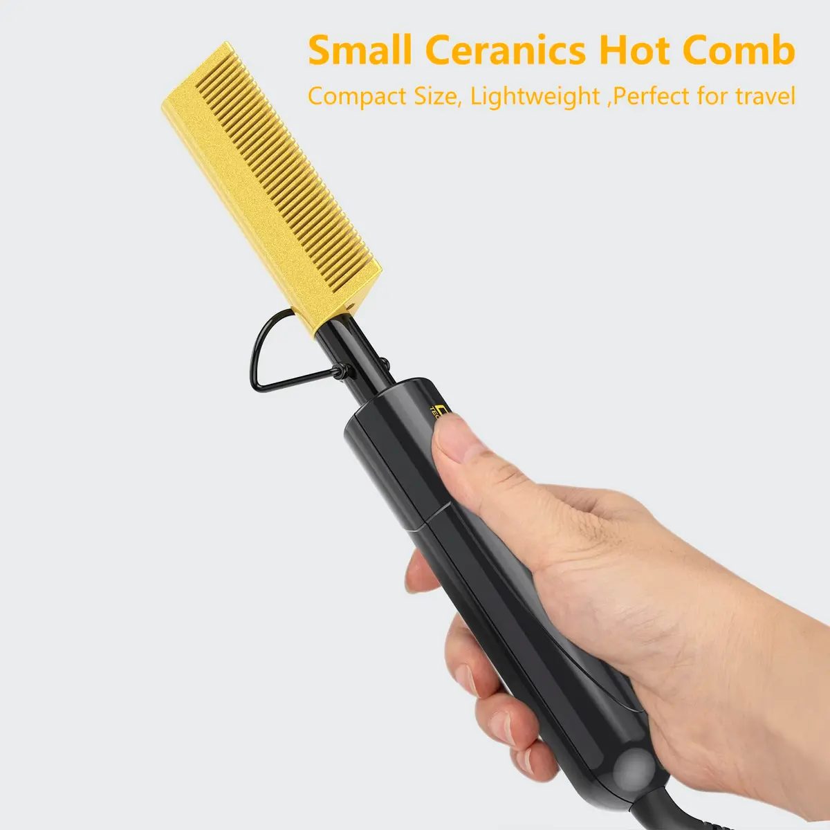 DAN Technology Electric Hot Comb for Wigs & Edges, 232°C (450°F) Dual Voltage Travel Straightener | Ceramic Glaze - view 7