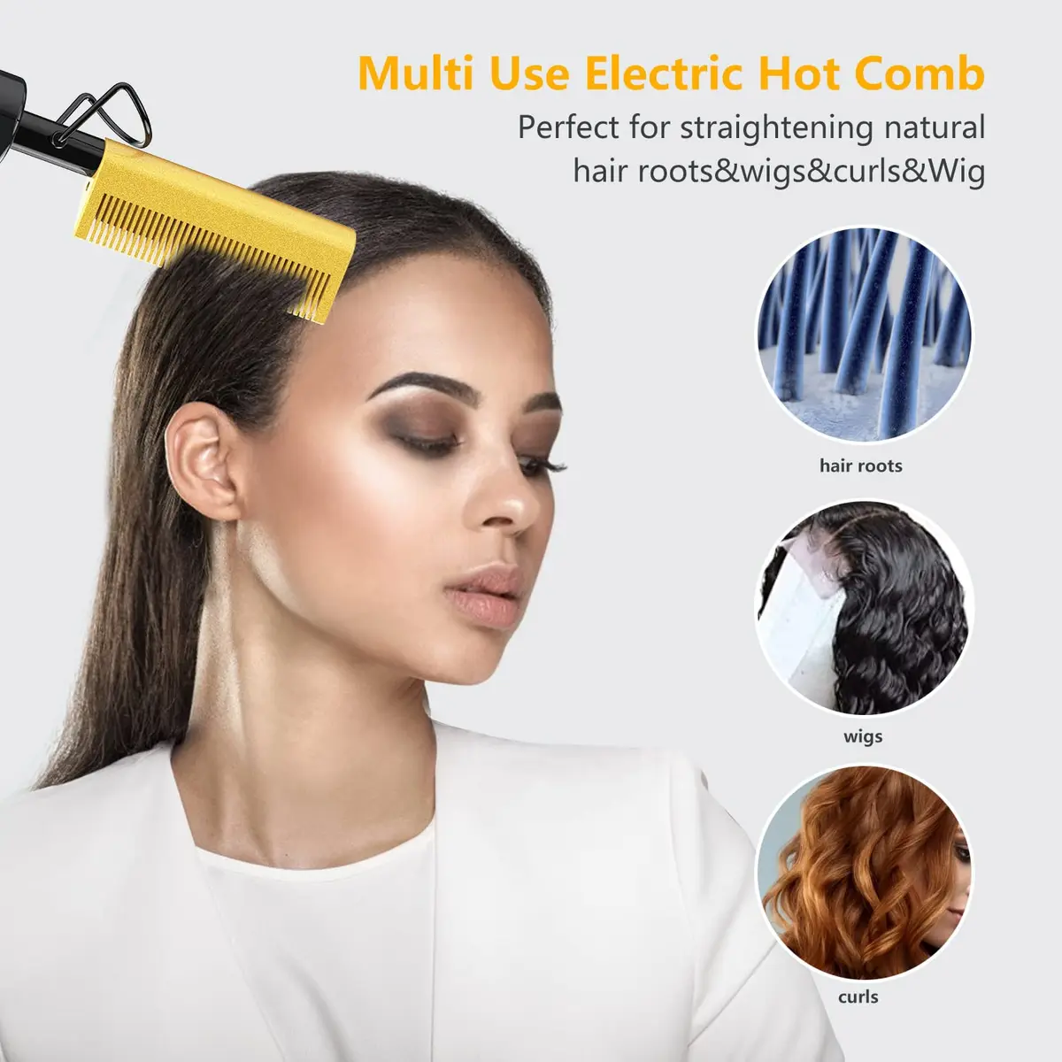 DAN Technology Electric Hot Comb for Wigs & Edges, 232°C (450°F) Dual Voltage Travel Straightener | Ceramic Glaze - view 8