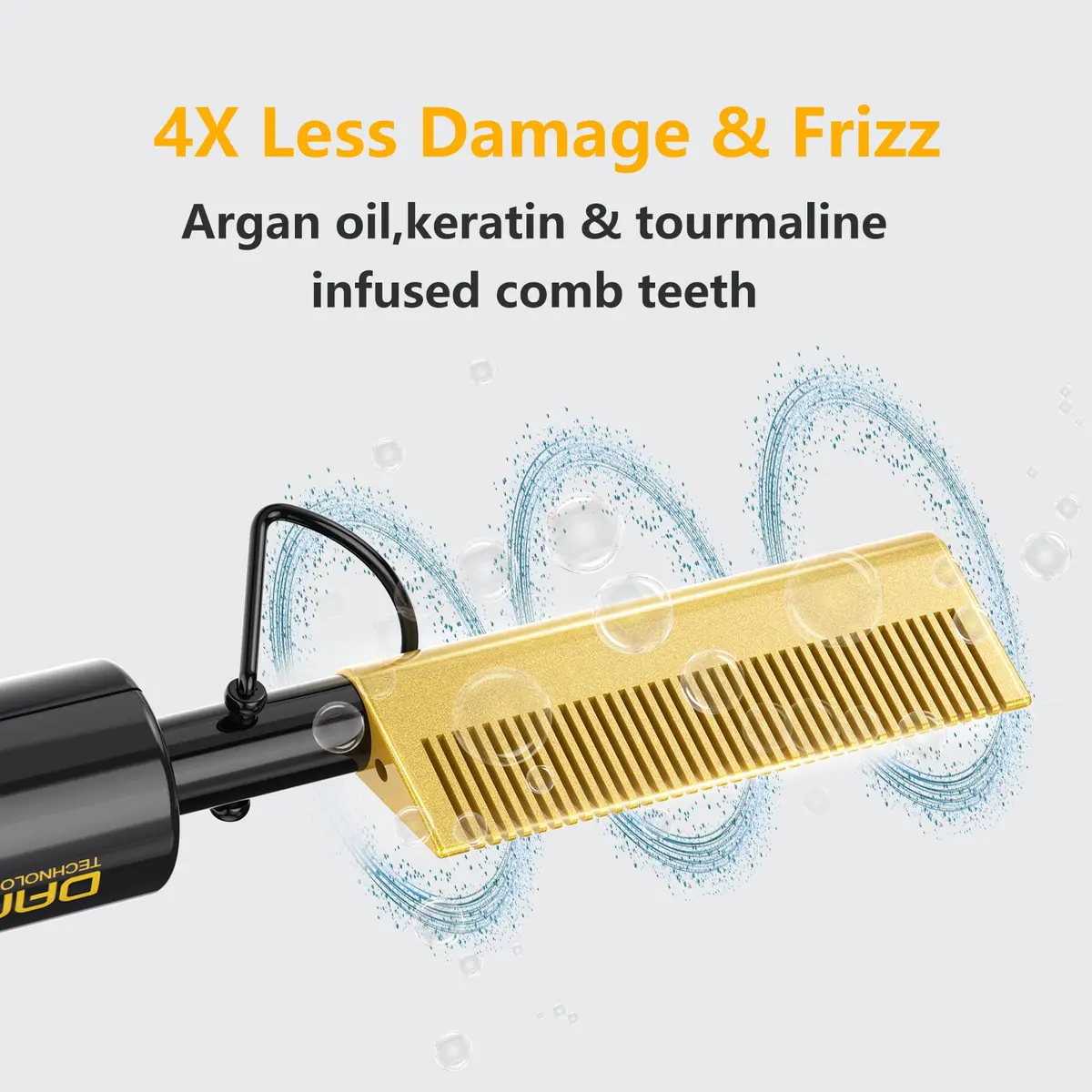 DAN Technology Electric Hot Comb for Wigs & Edges, 232°C (450°F) Dual Voltage Travel Straightener | Ceramic Glaze - view 2
