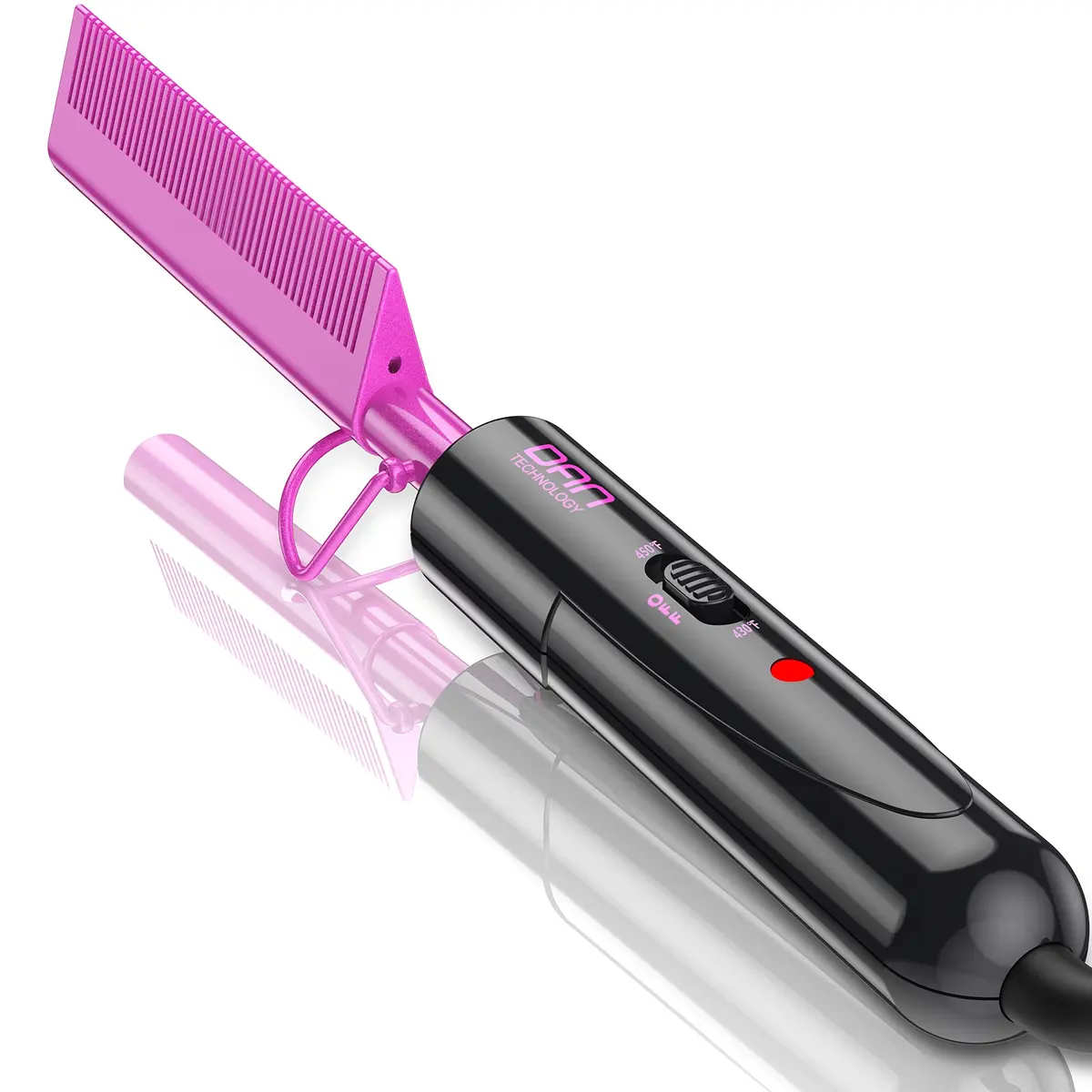 DAN Technology Ceramic Pressing Comb 450°F | Fast Heating Hot Comb for Hair Styling - main product image