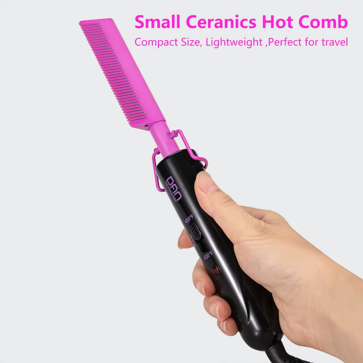 DAN Technology Ceramic Pressing Comb 450°F | Fast Heating Hot Comb for Hair Styling - view 7