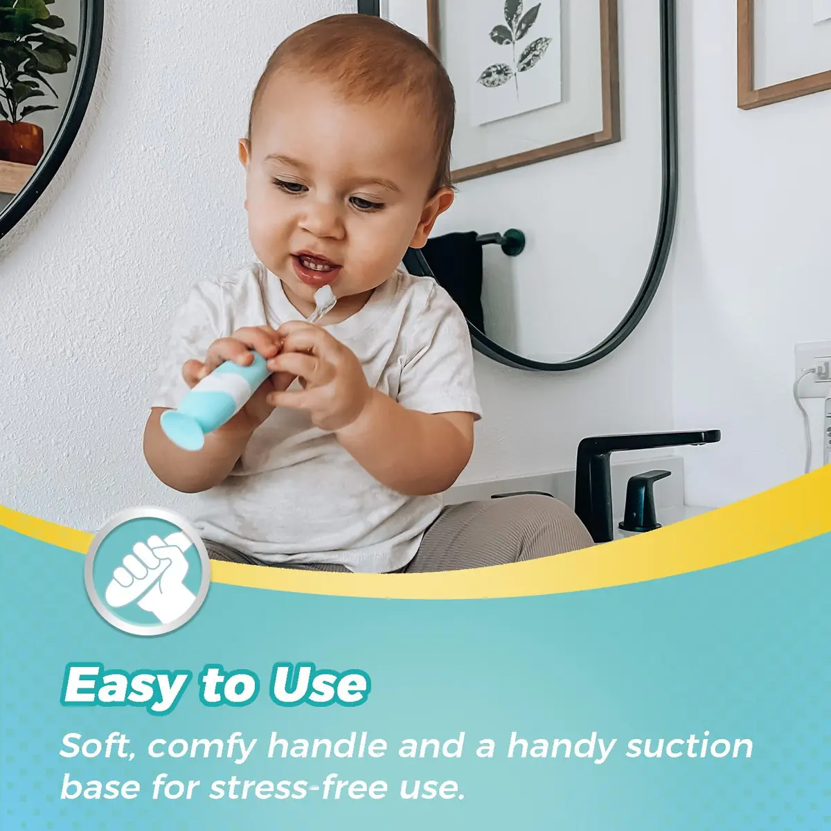 Papablic Debby Toddler Sonic Electric Toothbrush for Ages 1-3, Blue Dino with 4 Brush Heads | Gentle Sonic Vibrations & Smart Timer - view 6