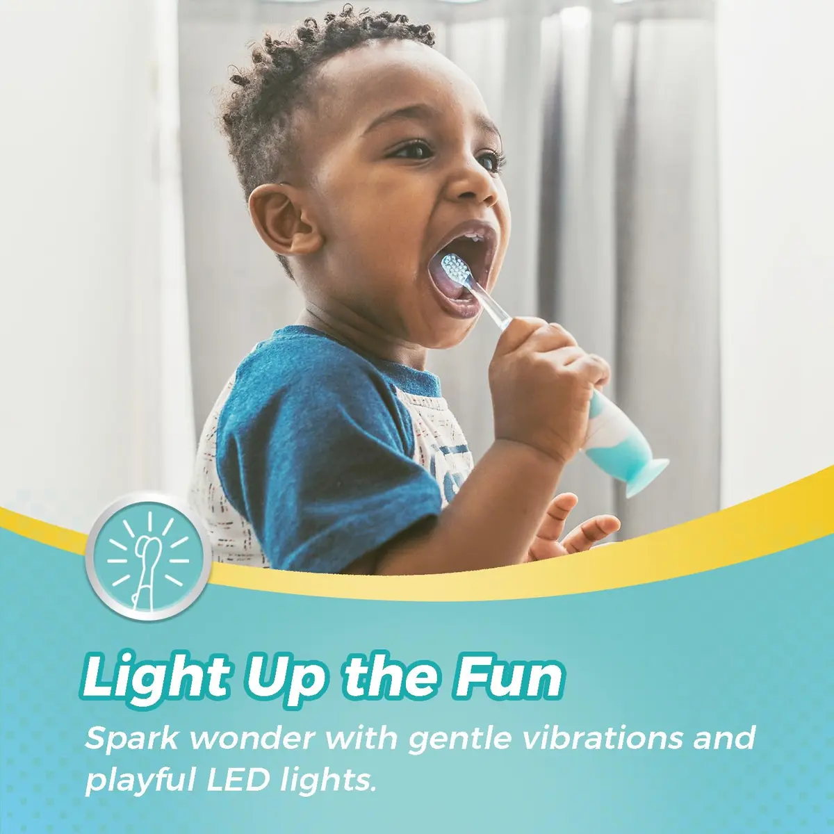 Papablic Debby Toddler Sonic Electric Toothbrush for Ages 1-3, Blue Dino with 4 Brush Heads | Gentle Sonic Vibrations & Smart Timer - view 3