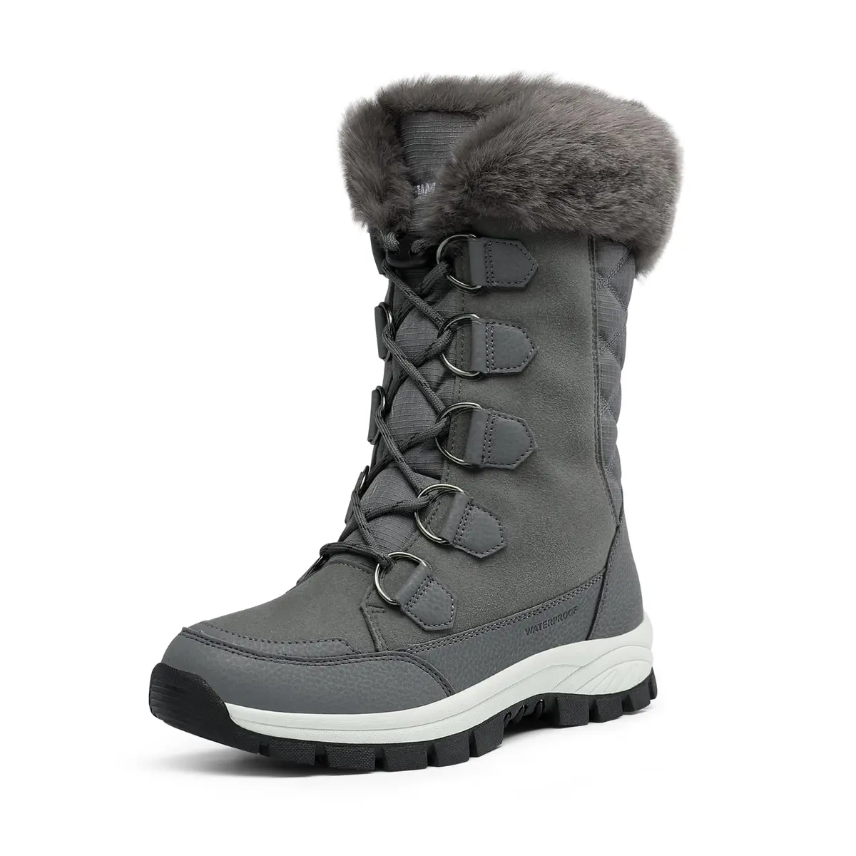 DREAM PAIRS Women's Waterproof Mid Calf Snow Boots 11 | Faux Fur & Sherpa Insulation - main product image